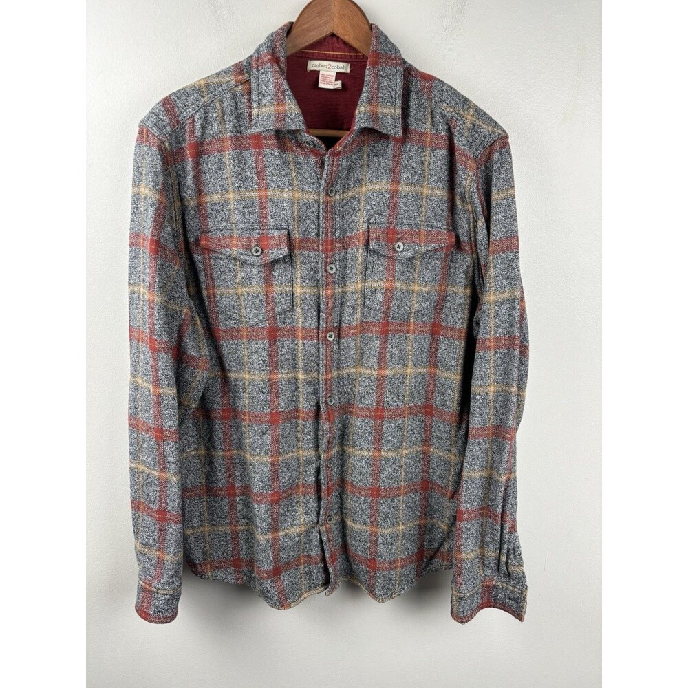 CARBON 2 COBALT Shirt - Men’s Medium - PLAID - FLANNEL - POCKET - Cotton